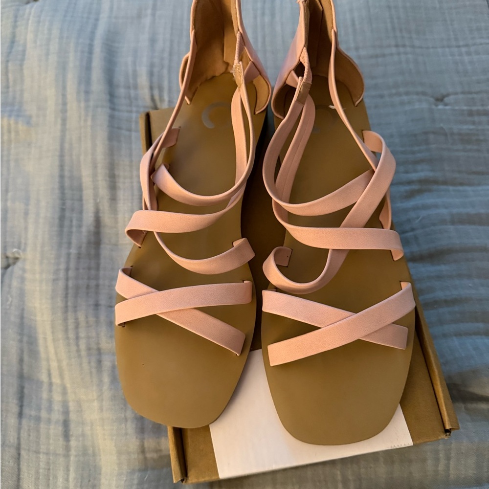 Journee Collection Pink Strappy Sandals